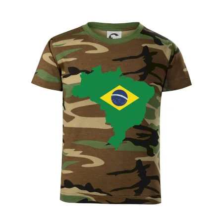 Brazílie vlajka v mapě