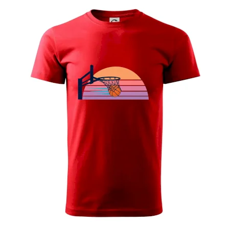 Retro západ slunce a basketbalový koš
