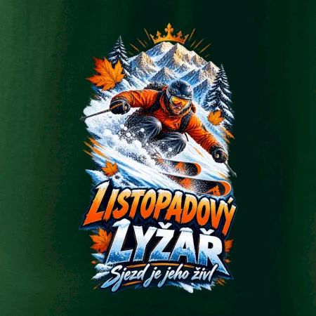 Listopadový lyžař král zasněžených svahů