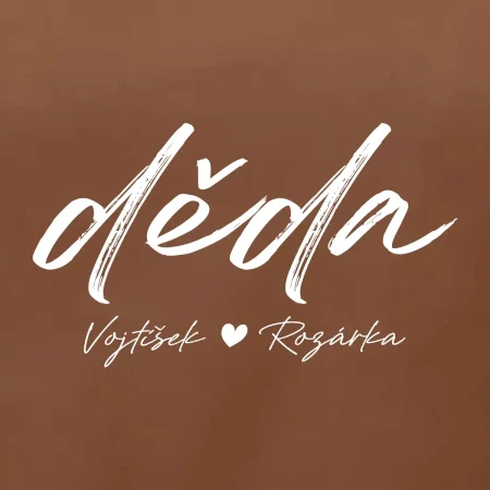 Děda Tričko se jmény dětí psací písmo