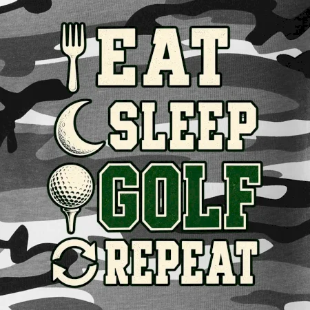 Eat sleep golf repeat typografie