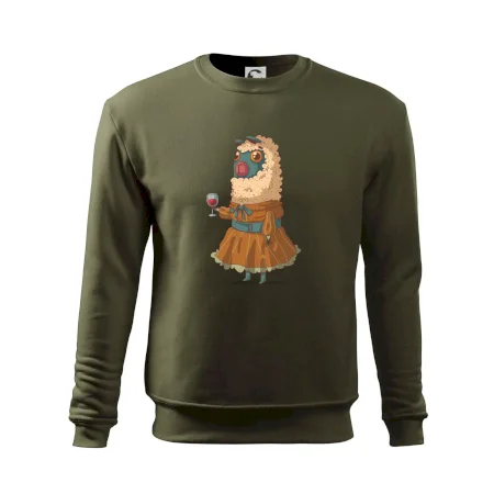 Alpaka s vínem žena