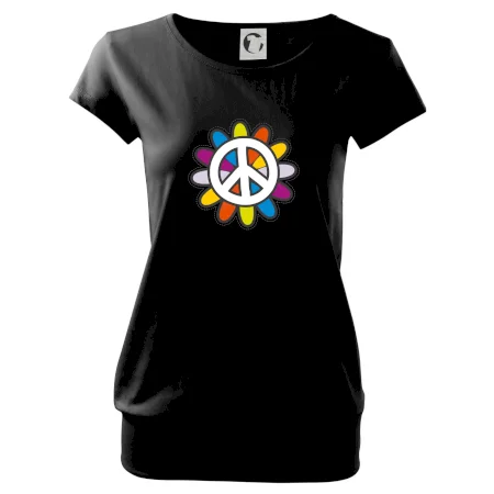 Peace symbol s kreslenou květinou