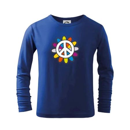 Peace symbol s kreslenou květinou
