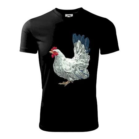 Slepice kreslená bílá
