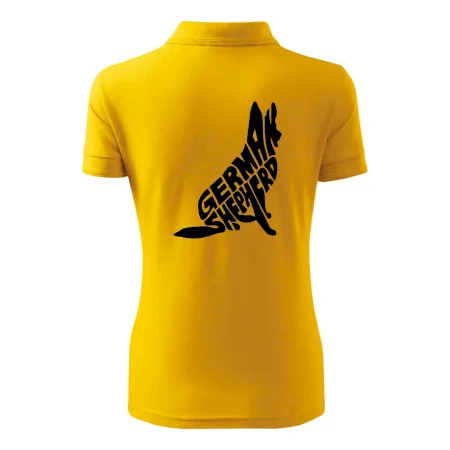 Německý ovčák sedící napis