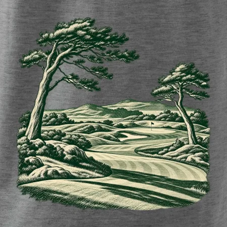 Golfové hřiště v retro rytině