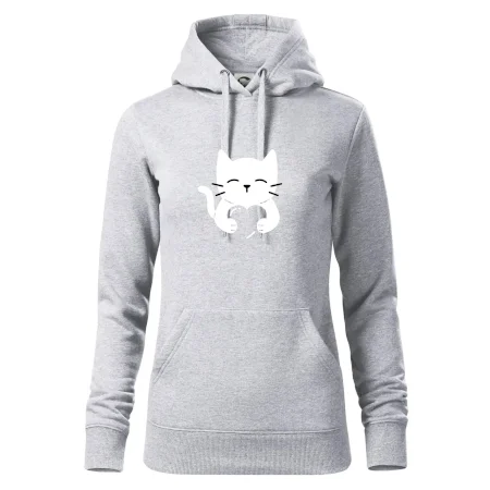 Kočka drží srdce