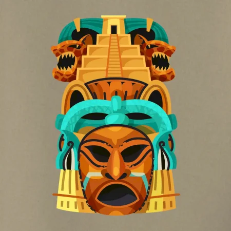 Mayové maska s pyramidou
