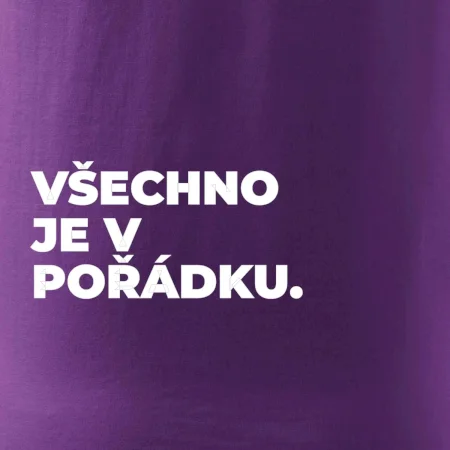 VŠECHNO JE V POŘÁDKU.