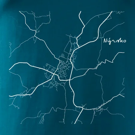 Černobílá mapa Nýrsko  340 22
