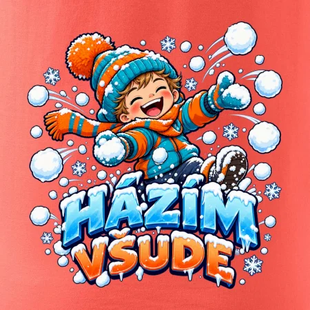 Rodinná vánoční trička - Házím všude dítě sněhová bitva