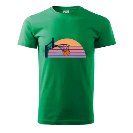 Retro západ slunce a basketbalový koš