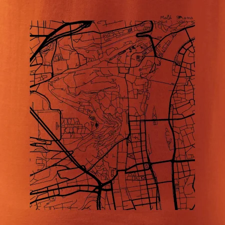 Praha Malá Strana - Mapa černobílá