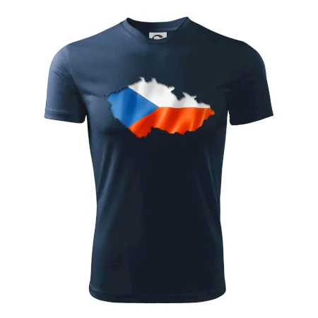 Česká vlajka v obrysu republiky