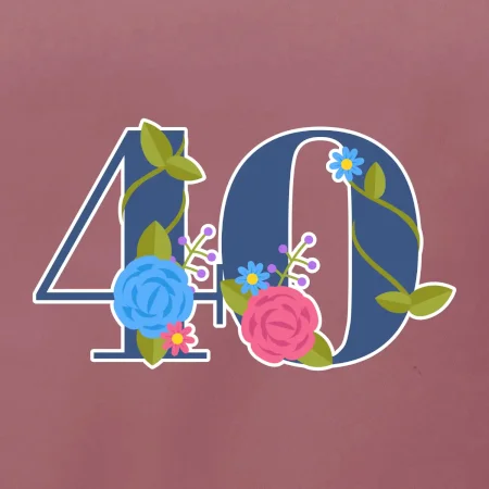 Květinové číslo kreslené - 40