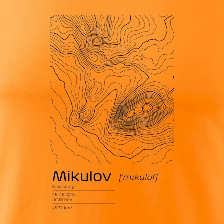 Mikulov - vrstevnice v obdélníku