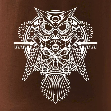 Steampunk sova černobílá