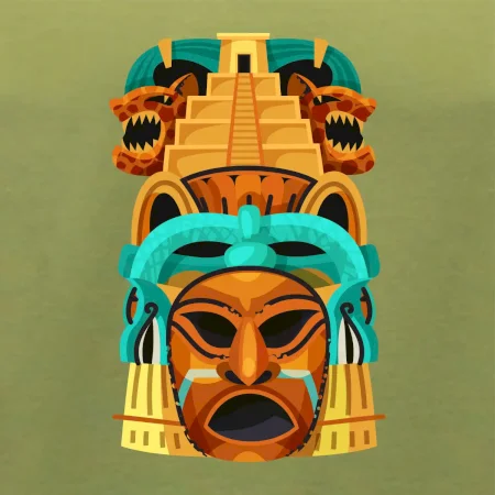 Mayové maska s pyramidou