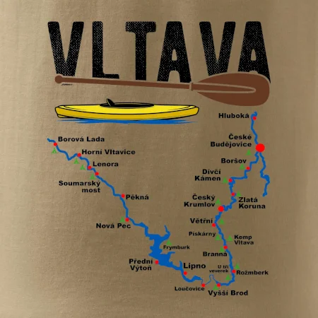 Mapa řeky Vltavy