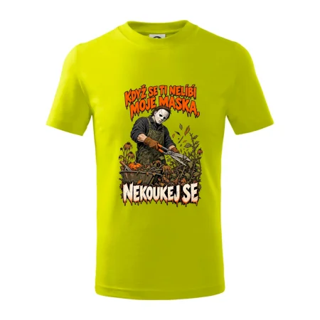 Maskovaný hororový zahradník se zahradními nůžkami