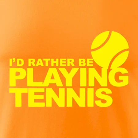 Playing tennis