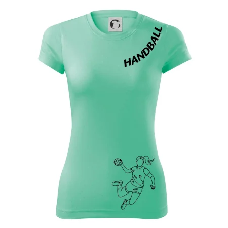 Handball nápis šikmo  - holka