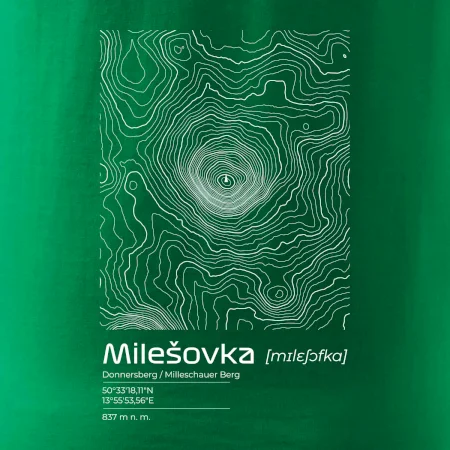 Milešovka - vrstevnice v obdélníku