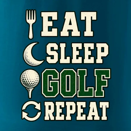 Eat sleep golf repeat typografie