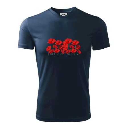 Vlčí mák v řadě