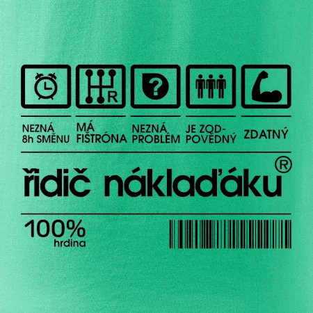 Čárový kód řidič náklaďáku