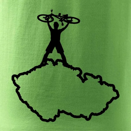 Mapa ČR - cyklista na prsou