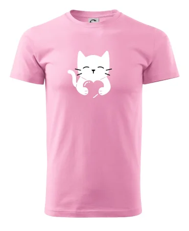 Kočka drží srdce