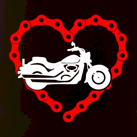 Moto srdce řetěz - chopper