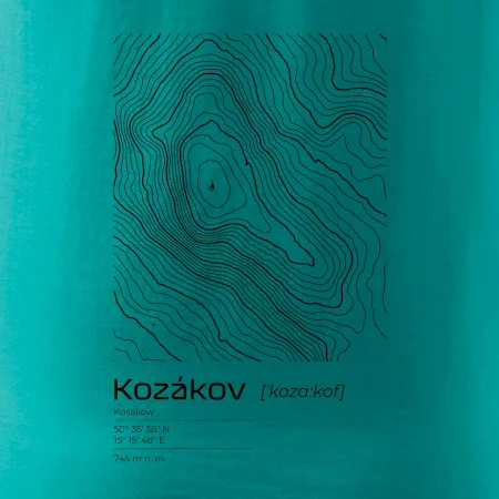 Kozákov - vrstevnice v obdélníku