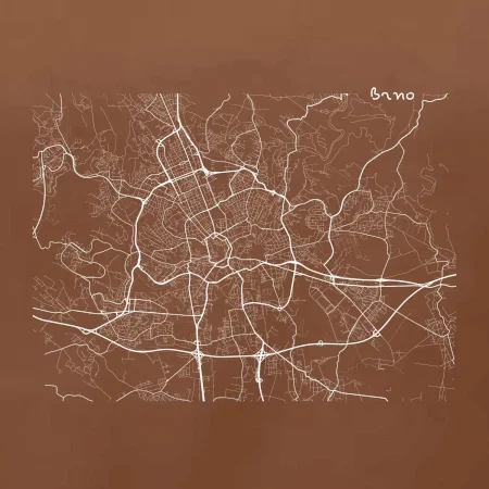 Černobílá mapa Brno