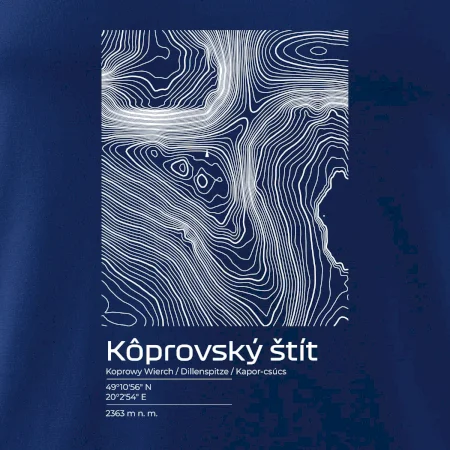 Kôprovský štít - vrstevnice v obdélníku