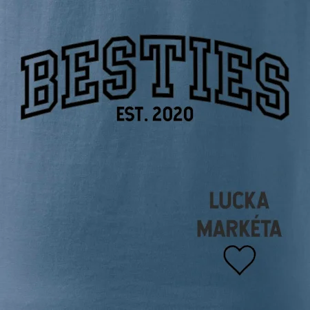 Párové mikiny - Besties (Rok a jména na rukávu)