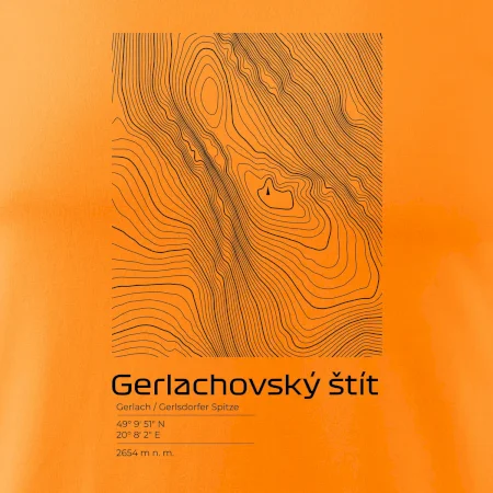 Gerlachovský štít - vrstevnice v obdélníku
