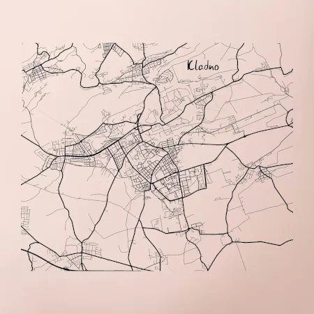 Černobílá mapa Kladno