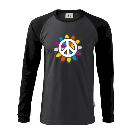 Peace symbol s kreslenou květinou