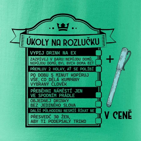 Vintage nápis Triko na rozlučku s úkoly pro ženicha