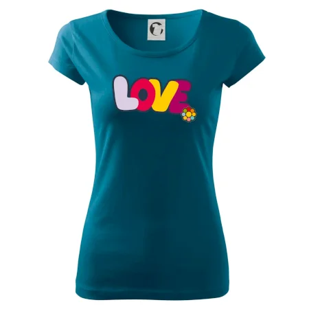Love nápis s květinou