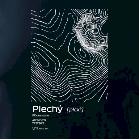 Plechý - vrstevnice v obdélníku