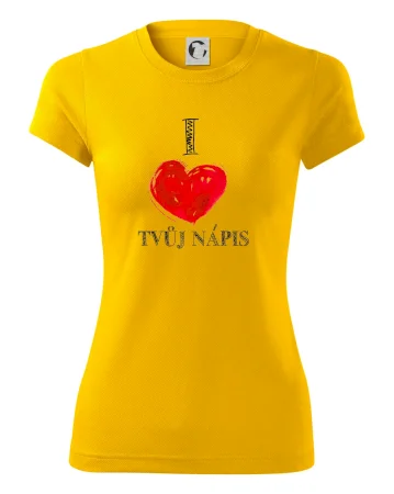 I love malované srdce - vlastní nápis