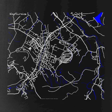 Kopřivnice - Mapa s vodními toky