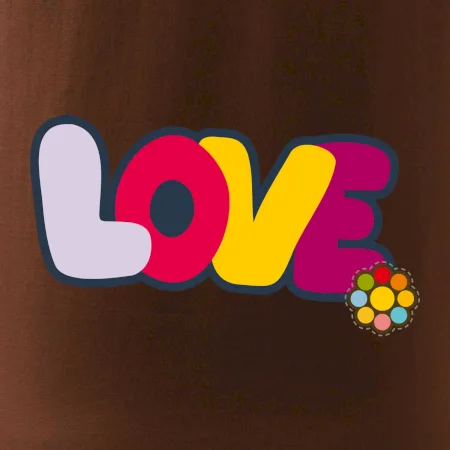 Love nápis s květinou