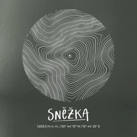 Sněžka - vrstevnice v kruhu