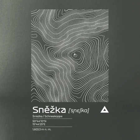 Sněžka - vrstevnice v obdélníku