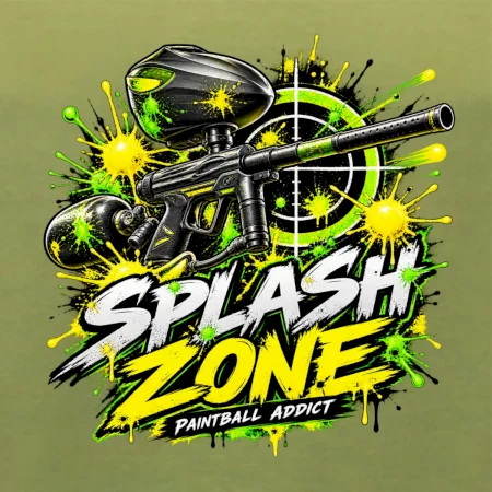 Neonový zásah splash zone paintball